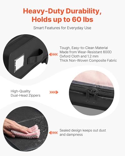 VEVOR Under Bed Storage with Wheels, 30.3 x 18.5 x 6.8 inch, Underbed Containers with Clear Lid, Underbed Shoe Organizer, Rolling Under the Bed Storage Bins for Clothes Shoes Blankets Bedroom, 2 Pack - Image 5