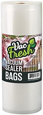 Vac Fresh Food Vacuum Sealer Rolls (11" x 50', 1 Roll), 3.5mil Embossed Food Storage Bags, Vacuum Seal Bags for Meal Prep, Sous Vide Bags for Cooking (50 Feet) by KeepFreshBags
