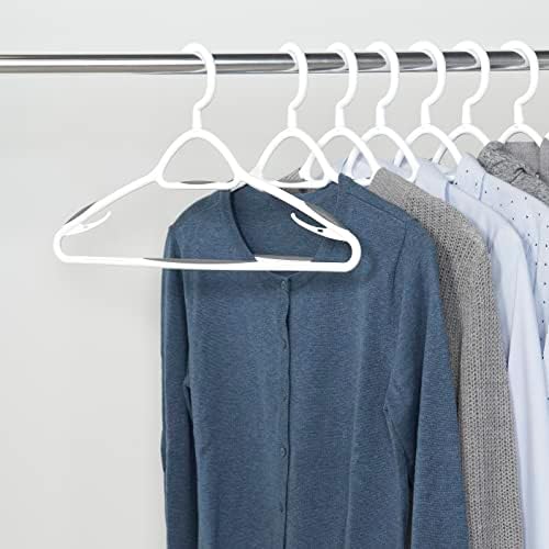 Set of 5 Deluxe Non Slip Hangers by Neatfreak! - Space Saving Hangers for Clothes, Pants, Jackets and Shirt 5 Pack,White/Grey - Image 7