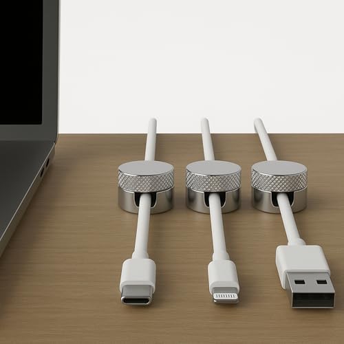 3PCS Premium Cord Holder for Nightstand, Computer Cord Organizer for Desk, Appliance Cord Organizers, Stick-On Cable Clip for Charger, Laptop, USB, Headphones, Wire Management Set, Silver - Image 2
