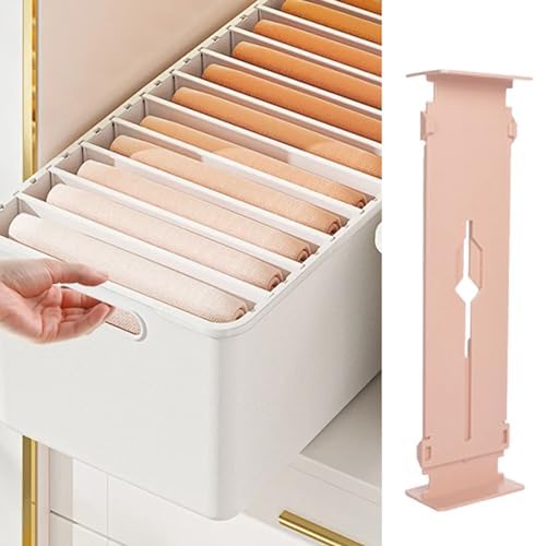 Agatige 2PCS Expandable Drawer Dividers, Plastic Partition Board Separators Adjustable Dresser Drawer Organizers for Dresser Bathroom Closet Kitchen (Pink) - Image 6