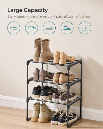 SONGMICS Shoe Rack, 3-Tier Shoe Organizer, Metal Storage Shelf - Image 6