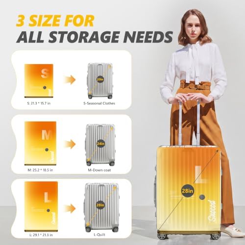 Vacuum Storage Bags with Electric Pump, 20 Reusable Compression Bags for Clothes, Bedding and Travel, Space Saving Storage Bags for Closet and Home Organization, White - Image 4