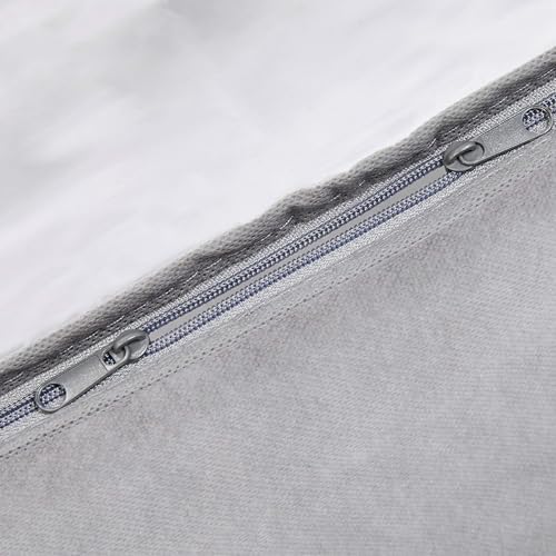 Amazon Basics Under Bed Storage Bags for Clothes and Blankets, Foldable Fabric Zipper Container with Clear Window and Reinforced Handles, Space Saving, 18 x 42 x 6 inches, Gray, 2-Pack - Image 3