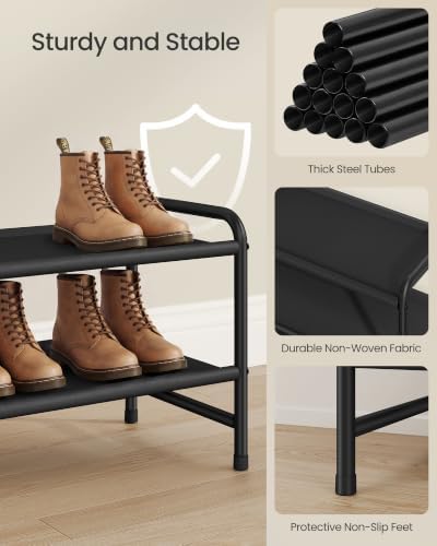 SONGMICS Long Shoe Rack, 2-Tier Shoe Organizer, Holds up to 15 Pairs - Image 5