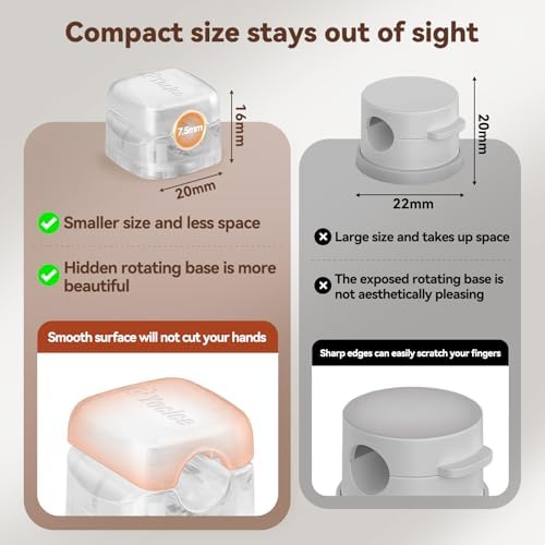 6Pack Cable Clips Cord Organizer for Desk, 360° Rotatable, Clear - Image 6