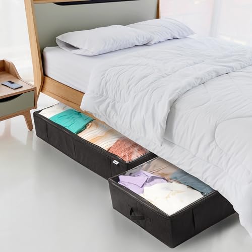 StorageExpert Under Bed Storage Containers, Closet Organizer, Black, 4 Pack - Image 4