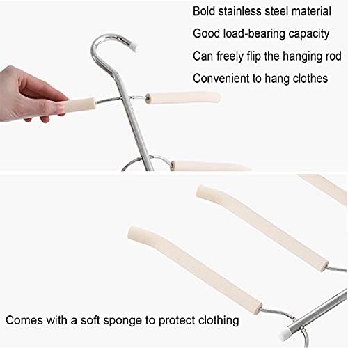 Blouse Tree Hangers Multi-Layer Clothes Hangers 3 Pack 5 in 1 Non Slip Space Saving Closet Organizer Stainless Steel Shirt Hanger Coats Hangers(3 Pack) - Image 6