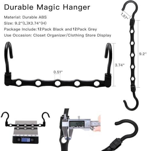 24 Pack Closet Organizers and Storage, Stronger Space Saving Hangers - Image 4