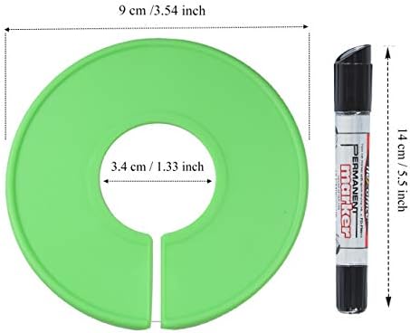 AMT 20 Pack Closet Dividers, Clothing Dividers, Round Clothes Size for Closets with Double Ended Marker Pen (Blank) (20 Pack - Color) - Image 4