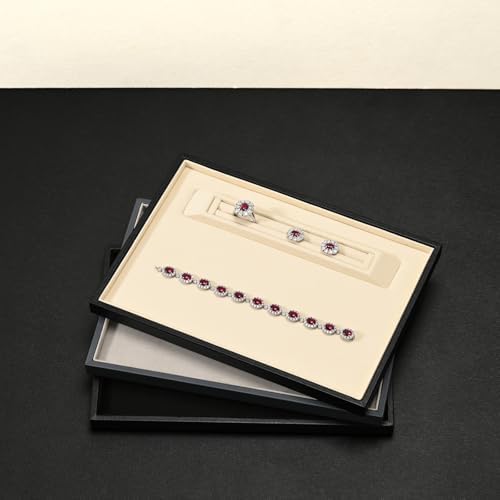 Oirlv Black Velvet Jewelry Display Tray 13.78"x9.45" - Image 5