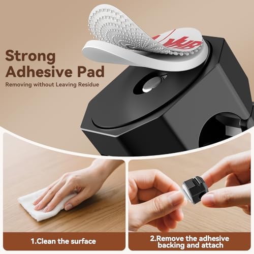 8 Pack Rotatable Cable Clips,Spring Cord Organizer Desk Cable Management Cord Holder Adhesive Phone Charger Cord Clips for Home Office Car Wall Nightstand Accessories Black - Image 4