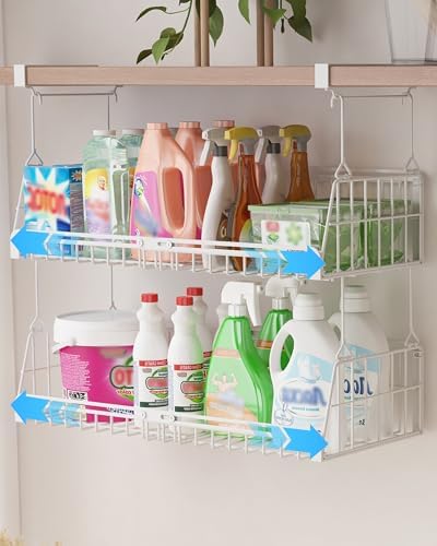 2 Pack Hanging Laundry Basket Organizer Closet Hanging Organizer,White by Unknown