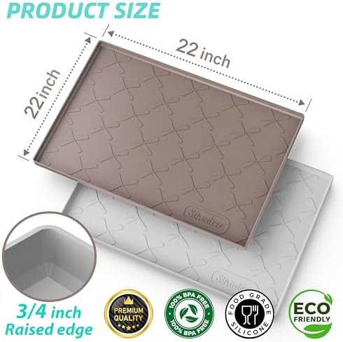 SIKADEER Waterproof Under Sink Mat 22" x 22" Silicone Mat Cabinet Protector - Image 3