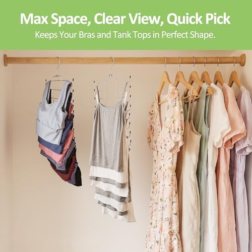 4 Pack Tank Top Hanger, Rotating Bra Organizer Space Saving - Image 3