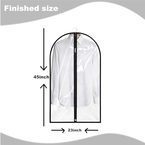 Garment Bags for Hanging Clothes, 45'' Suit Bag Cover for Storage and Travel, Dress Bags for Gowns Long (Clear) - Image 2