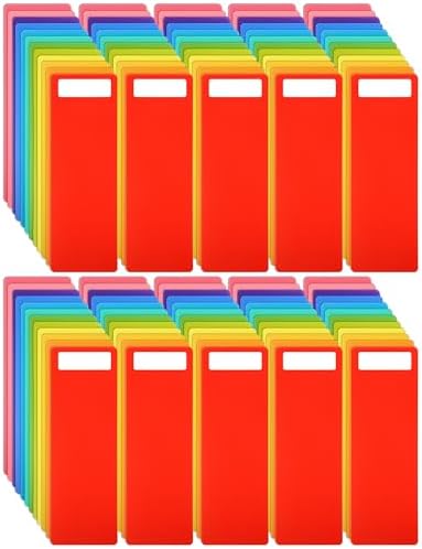 TaoBary 120 Pcs Library Book Dividers with Stickers 4 x 12 Inch 12 Colors by TaoBary