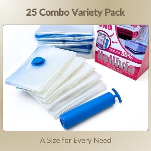 Vacuum Storage Bags with Hand Pump, Vacuum Seal Space Saver Bags, 25 Combo - Image 4