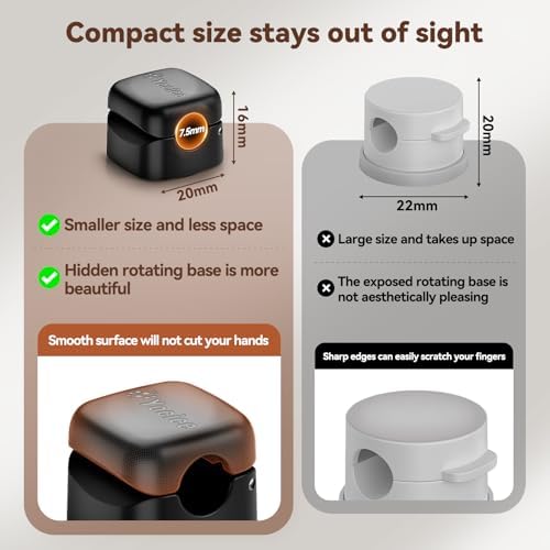 6Pack Cable Clips Cord Organizer for Desk, 360° Rotatable, Black - Image 6
