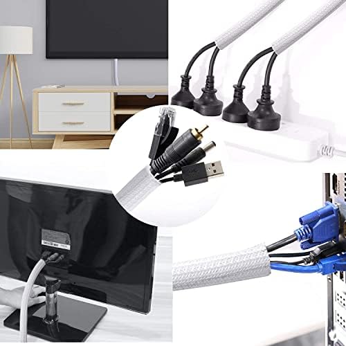 Cable Management Sleeve, Split Design, 25FT - 1.25 Inch, White - Image 5