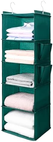 BOOMIBOO Hanging Closet Organize and Shelves,5-Hanging Shelf（Green） by BOOMIBOO