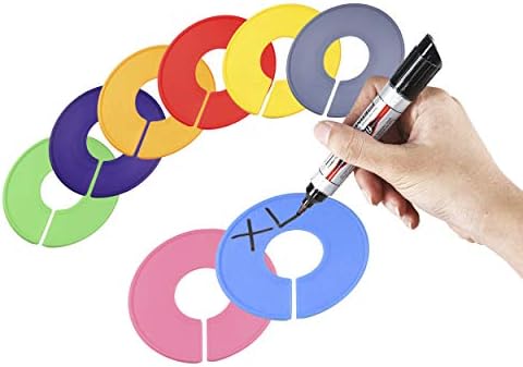 AMT 20 Pack Closet Dividers, Clothing Dividers, Round Clothes Size for Closets with Double Ended Marker Pen (Blank) (20 Pack - Color) - Image 5