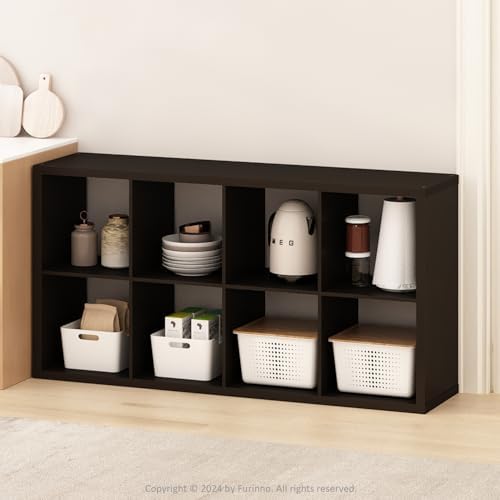 Furinno HERMITE 8-Cube Kitchen Island, Extra Thick Coffee Bar, Dark Oak - Image 6