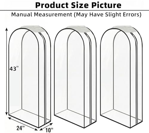 Clear Garment Bags for Hanging Clothes 3-piece set 43inch Long. - Image 3