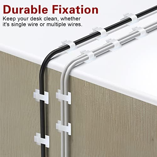 XHF 3/4” Adhesive Cable Wire Clips White 120PCS, Cable Staples Outdoor Cable Management Wire Organizer Cord Holder for Under Desk, Car, Wall, TV PC Ethernet Cable - Image 6