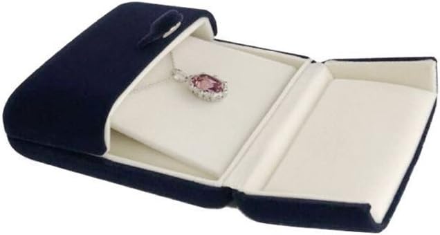 Premium Double Function Navy Luxurious Blue Velvet Pendant Earrings Necklace Gift Box Double Layer Fine Material Modern Elegant (Jewelry is not included)