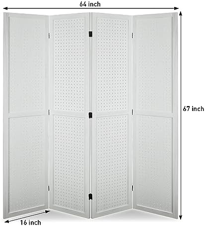 Pegboard Room Divider Freestanding Wood Room Partition Divider - Image 2