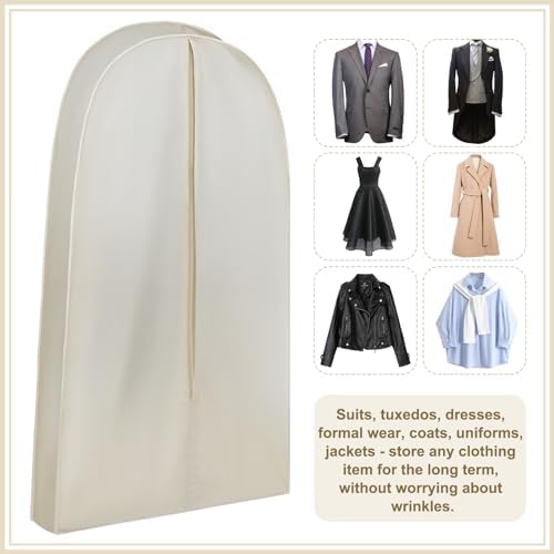 1 Acid Free Cotton Garment Bag Dress Suit Storage, 3 Pcs, 42 Inch - Image 4