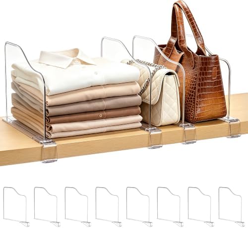 Vtopmart 4 Pack 7.5“ Height Shelf Dividers for Closet Organization by Vtopmart