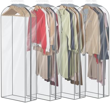 Zilink Fur Coat Storage Bags Dress Bags for Gowns Long 60 in, 4 Pack by Zilink