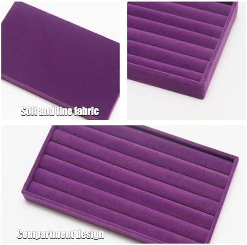 Velvet Jewelry Trays for Drawers, Purple Stackable, 8 Rolls - Image 3
