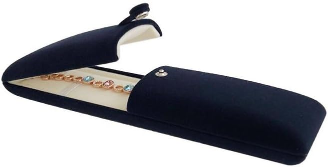 Premium Grade Jewelry Gift Box for Bracelet Necklace Navy Blue Velvet Present Modern Elegant Store Gallery Present (Jewelry is not included)