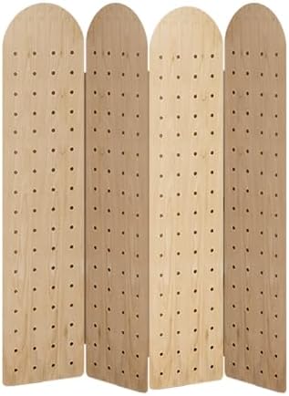 4 Panels Folding Pegboard Room Divider - Versatile Partition Screen for Privacy and Display(Style 2 180x40cm-4 Panel) by Unknown