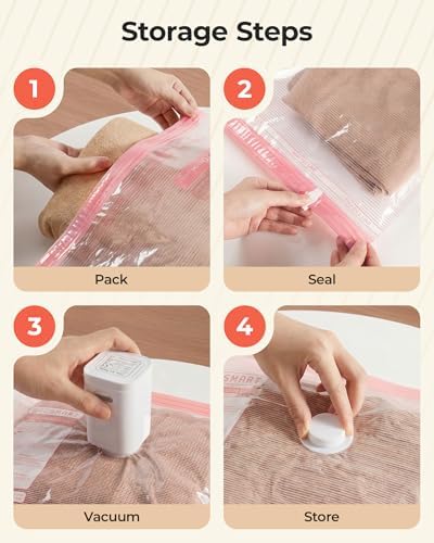 BAGSMART Travel Vacuum Bags with Rechargeable Electric Pump, 18PC Kit - Image 7