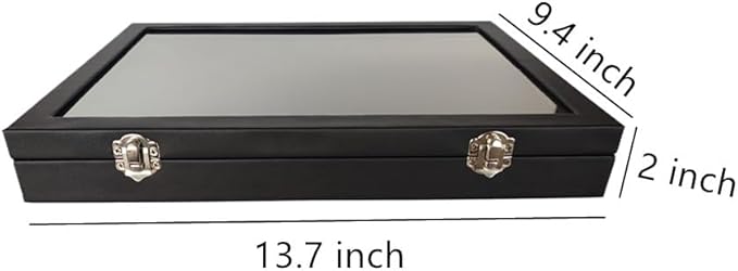 Wooden Jewelry Organizer Tray Box with Clear Lid, Travel Rectangle Organization Storage Box with Metal Clasp, Velvet Blank Jewelry Display Case for Necklaces Bracelets Rings Accessories (Black)