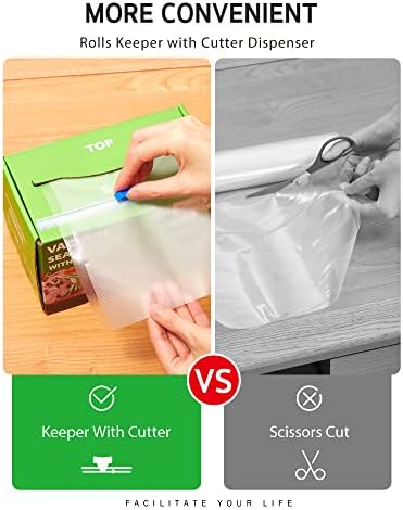 Syntus 6" x 100' Vacuum Sealer Bags Rolls Keeper with Cutter Dispenser - Image 2