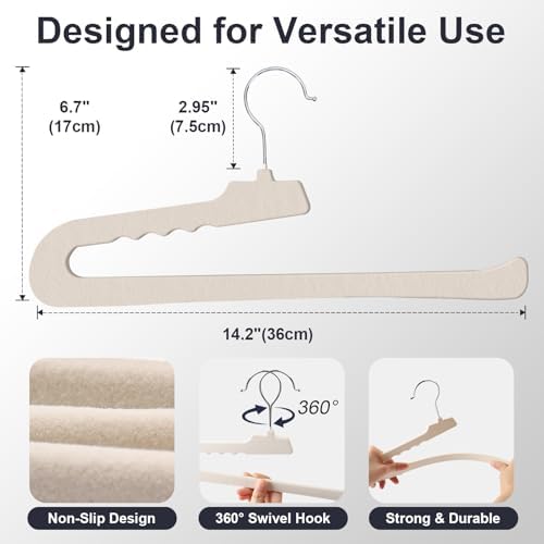 Velvet Pants Hangers - 8 Pack White Non Slip Open Ended Hanger with 360 Swivel Hook - Closet Space Saving Hanger for Heavy Pants, Jeans, Trousers, Scarf - Image 2