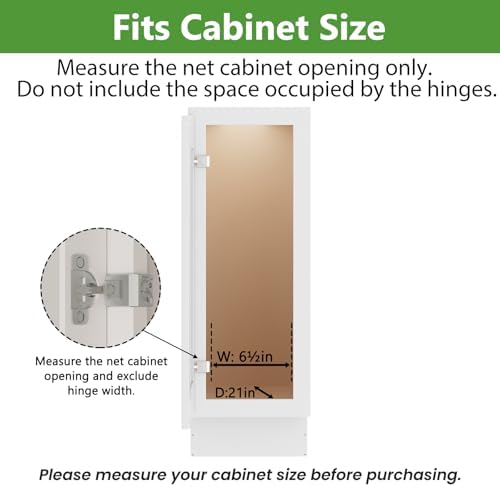 ROOMTEC 3-Tier Pull Out Cabinet Organizer Spice Rack for Narrow Cabinet 6" W x 20½" D, Slide Out Wood Shelves Storage for Kitchen - Image 4
