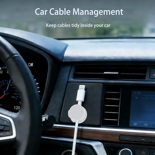 6PC 360° Rotatable Spring Cable Management, Cord Organizer Holder for Desk, Strong Adhesive Cable Clips Desk Accessories, Adjustable Wire Keeper for Nightstand, Home, Office, RV (White) - Image 6