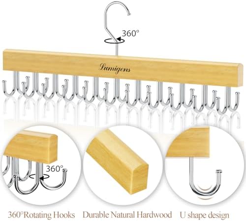 Belt & Bra Organizer for Closet - Tie Rack With 22 Rotatable Hooks, Stackable Space Saving Hanger for Women/Men, Tank Top Organizer, 3pcs - Image 6