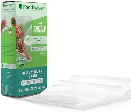 FoodSaver Gallon Vacuum Seal Bags, Heavy Duty, 28 Pack, Extended Life for Freshness, Enhanced Protection by FoodSaver
