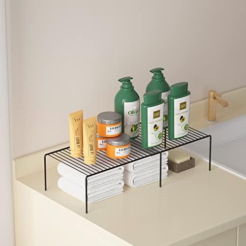 Redrubbit Expandable Metal Rustproof Kitchen Counter and Shelf Rack, 4 Piece Set of 2, Space Saver for Kitchen, Fridge, Bathroom - Image 5