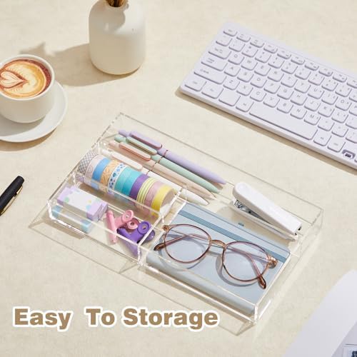Briwooody Clear Acrylic Drawer Organizer,4 Compartments,Small - Image 3