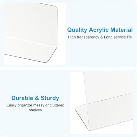 PATIKIL 6 Pack Shelf Dividers for Closet Organization, 11x1.57x4.7 Acrylic Closets Separator Kitchen Cabinet Shelves Under Bed Blocker for Bedroom Kitchen Office, Clear - Image 3