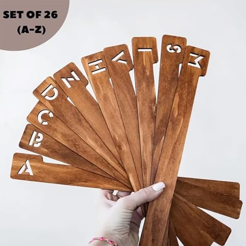 26PCS Alphabetical Wooden Vinyl Storage Dividers, 26 Record Separator Holder Dividers A-Z Fot Horizontal Vertical, Album CD DVD Media Book Shelf Holders Accessories for Music Enthusiasts Album Crate - Image 4