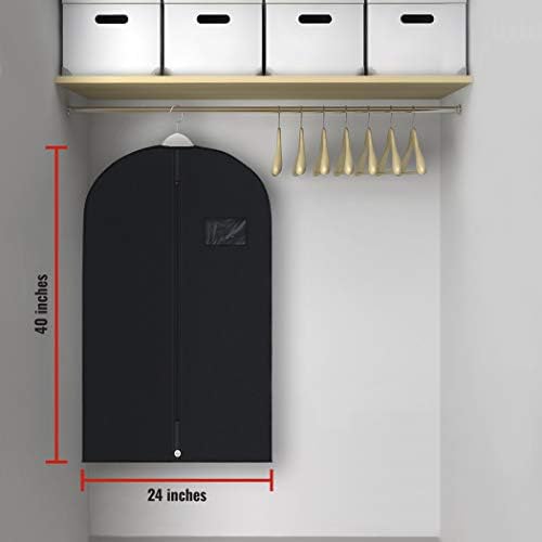 PLX Black Garment Bags for Hanging Clothes Suit Travel Clothing Storage - Image 4